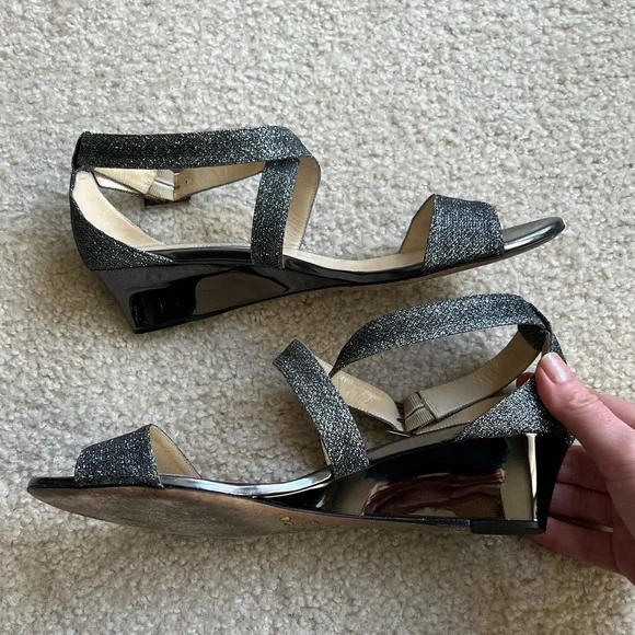 Jimmy Choo Ciara Sandal in Glitter Anthracite - Picture 2 of 7